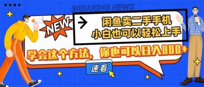 淘宝闲鱼二手手机，新手也能快速上手，懂得用这种方法，你就可以日入800-空域资源网