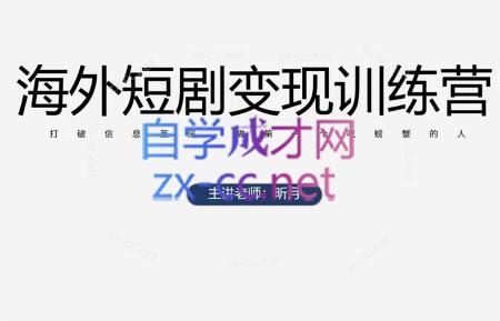 昕月老师·海外短剧变现训练营-空域资源网