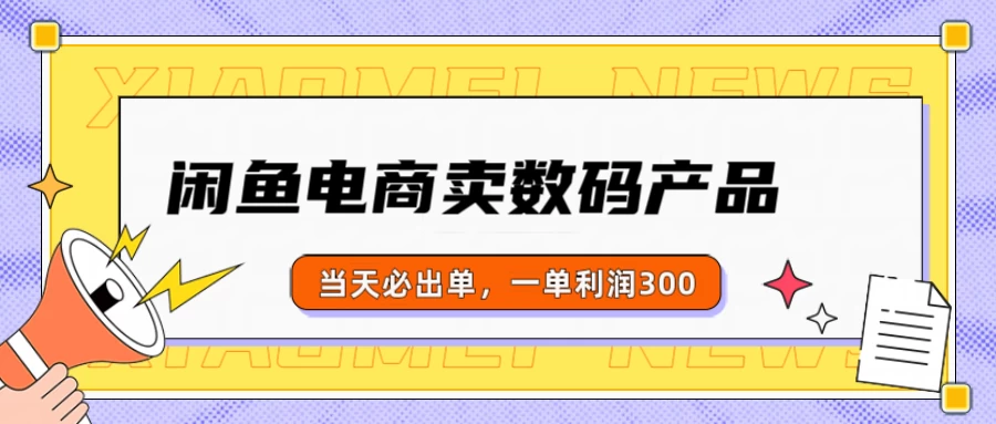 闲鱼电商卖数码产品，日入1000＋，看完即可实操-空域资源网
