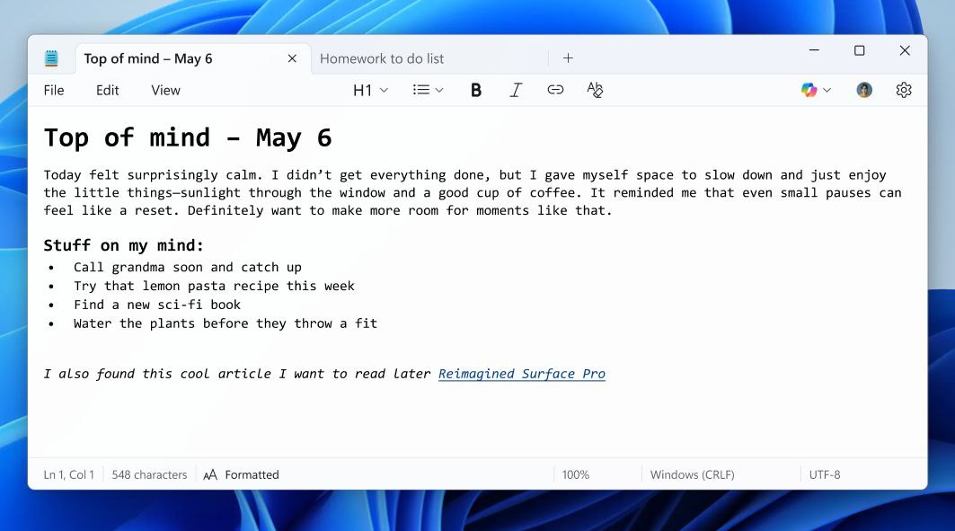 Windows 11 记事本新增Markdown格式支持-空域资源网