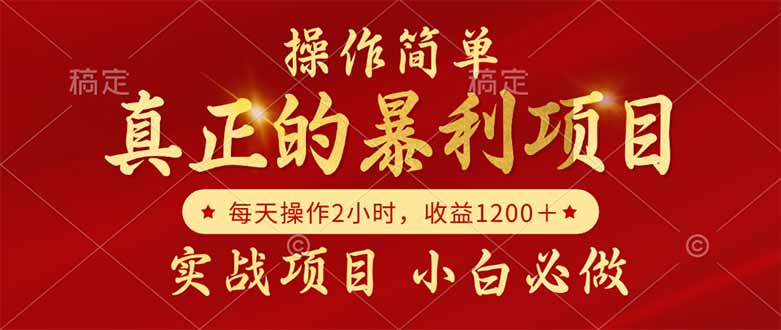 真正的暴利项目，操作简单，每天收益1200＋，自己做老板-空域资源网