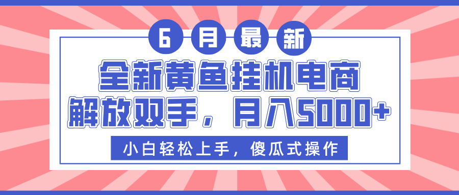 全新黄鱼挂机电商，解放双手，月入5000+-空域资源网