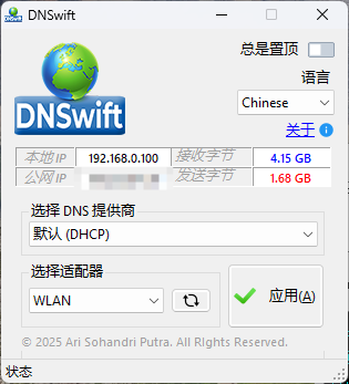 DNS切换工具DNSwift v1.1中文版-空域资源网