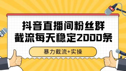 抖音直播间粉丝群截流，稳定采集数据全行业通用 2000+数据一天-空域资源网