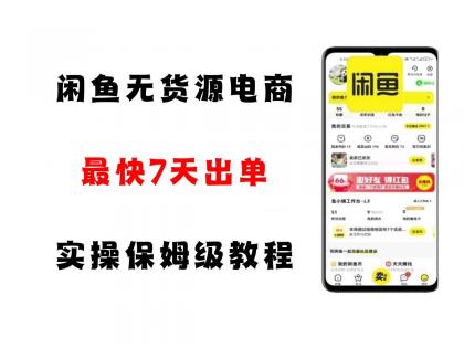 闲鱼无货源电商，实操保姆级教程，适合新手小白-空域资源网