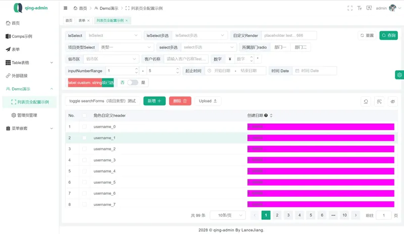 qing-admin(基于Vue3构建的企业级后台管理框架)-空域资源网