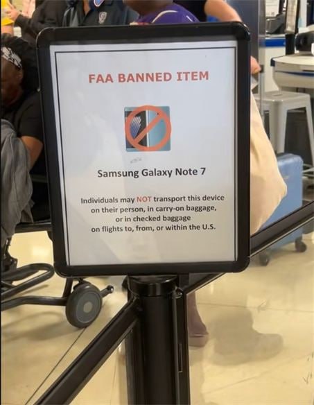 美国机场9年后仍保留Galaxy Note 7禁令警示-空域资源网