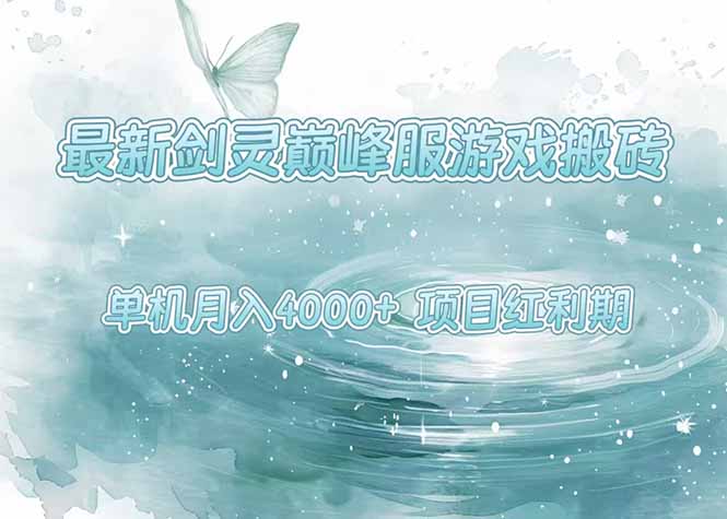 最新剑灵巅峰服游戏搬砖，项目红利期，单机稳定4000+操作简单好上手-空域资源网