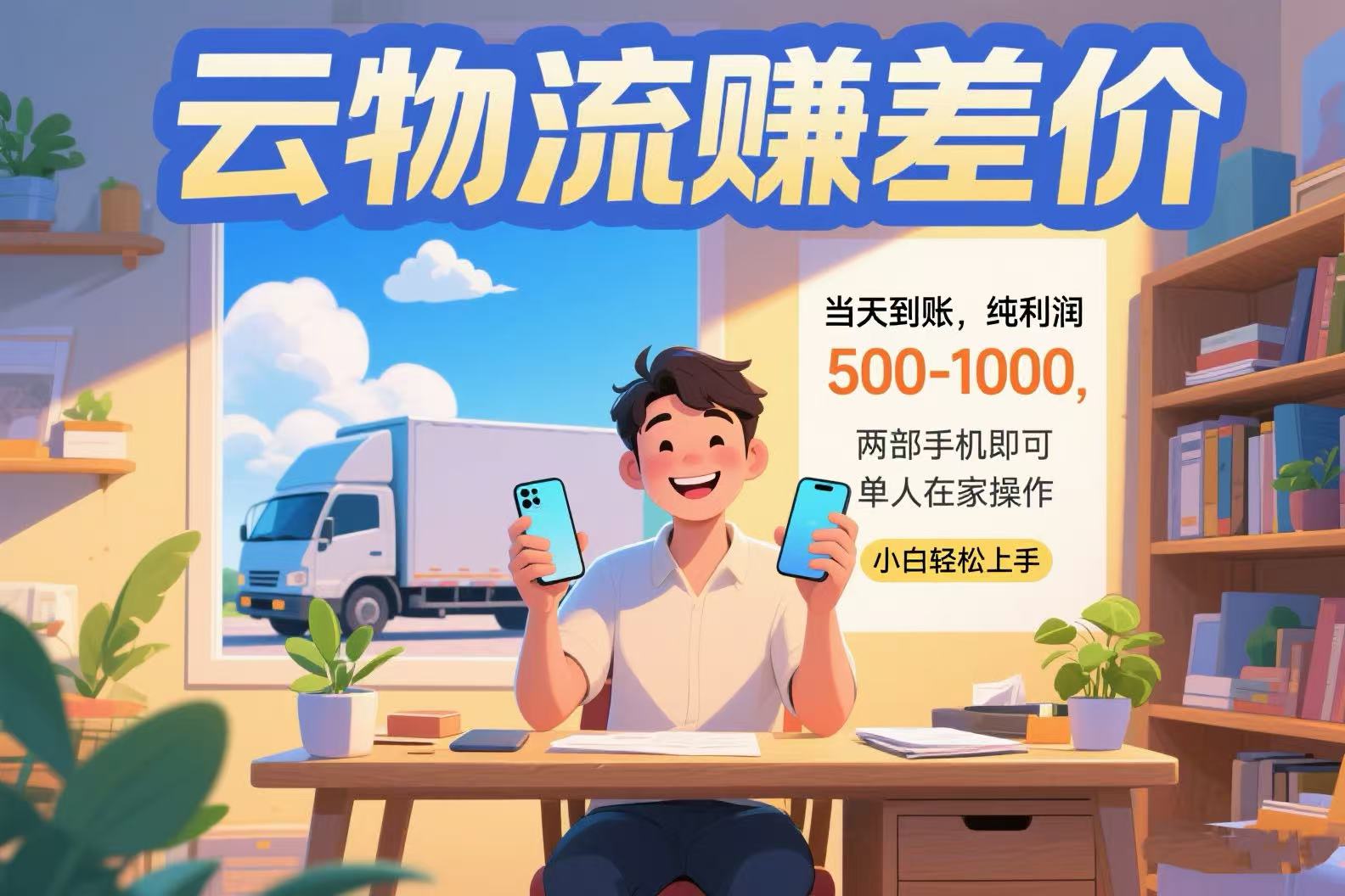 云物流赚差价 当天到账纯利润500-1000 两部手机即可 可单人在家操作 小&amp;#8230;-空域资源网