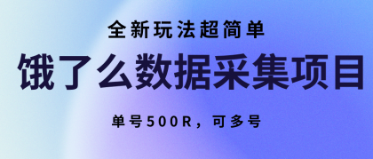 饿了么数据采集项目，全新玩法超简单，单号500R，可多号-空域资源网