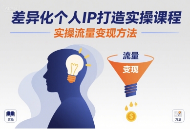 差异化个人IP打造实操课程，实操流量变现方法-空域资源网
