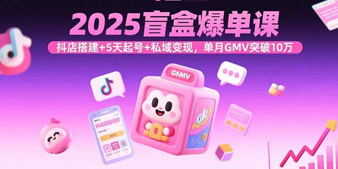 2025盲盒爆单课，抖店搭建+5天起号+私域变现，单月GMV突破10万-空域资源网
