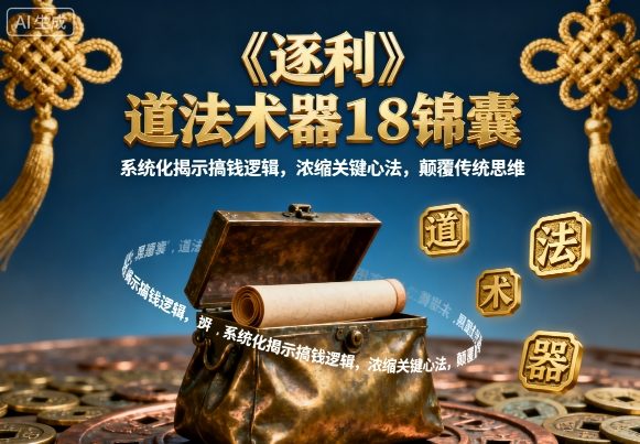 《逐利》道法术器18锦囊，系统化揭示搞钱逻辑，浓缩关键心法，颠覆传统思维-空域资源网