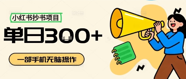 小红书抄书项目，无脑操作，一天3张-空域资源网