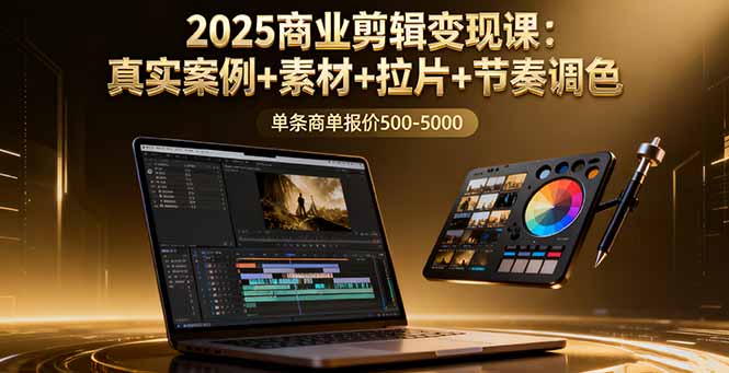 2025商业剪辑变现课：真实案例+素材+拉片+节奏调色，单条商单报价500-5000-空域资源网