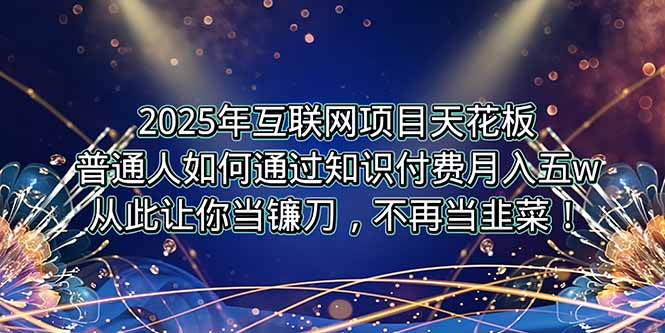 2025年互联网项目天花板，普通人如何通过卖项目实现逆风翻盘，月入5W＋！-空域资源网