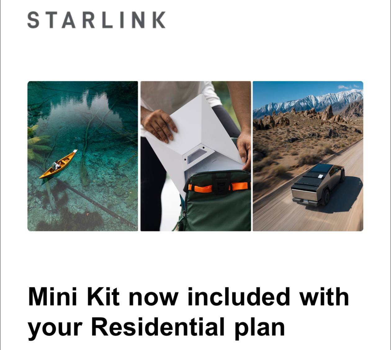 SpaceX 向现有Starlink用户免费赠送Starlink mini-空域资源网