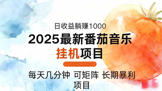 2025年最新番茄音乐人挂机项目，每天几分钟，月入1000＋，可矩阵，一台&amp;#8230;-空域资源网