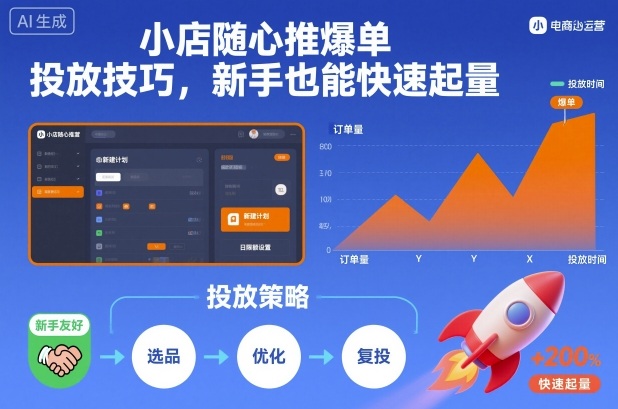 小店随心推爆单投放技巧，新手也能快速起量-空域资源网