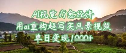 AI视觉效果治愈经济发展：用ai重新构建超写实美景视频，单日转现好几张-空域资源网