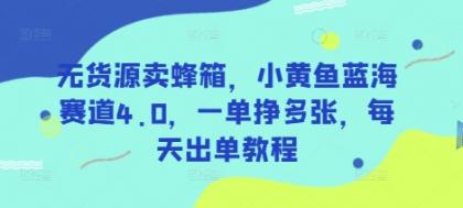 无货源卖蜂箱，小黄鱼蓝海赛道4.0，一单挣多张，每天出单教程-空域资源网