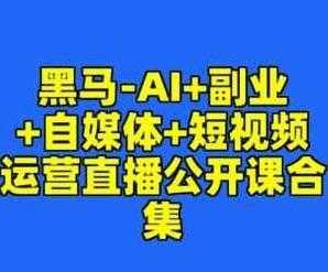 黑马-AI+副业+自媒体+短视频运营直播公开课合集-空域资源网