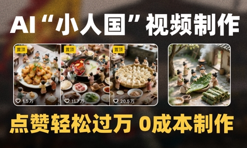 爆款1000W+播放微缩景观迷你小人国AI视频0成本制作全流程教学-空域资源网